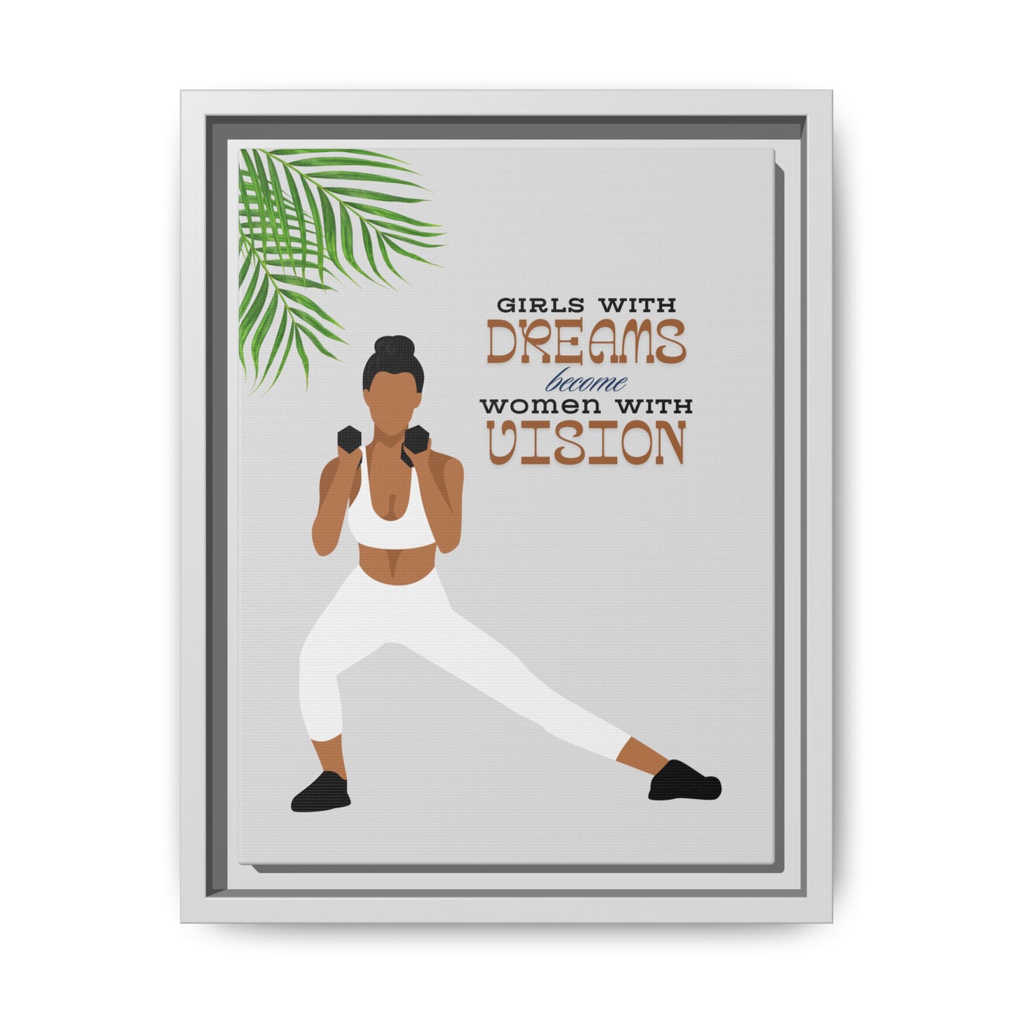 Run Fit Framed Canvas Art | Motivational Wall Decor for Fitness Enthusiasts