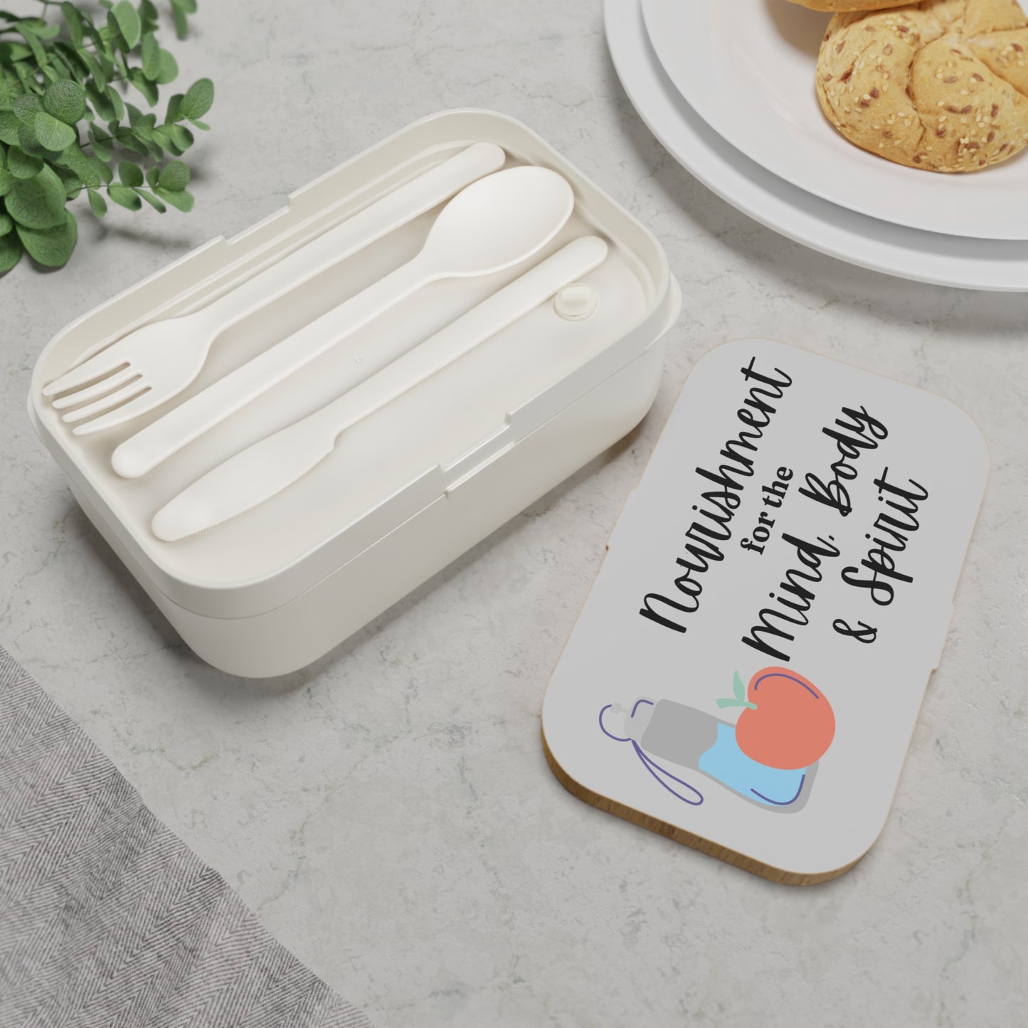 Mind, Body & Spirit Bento Lunch Box - Nourishment Container for Healthy Eating