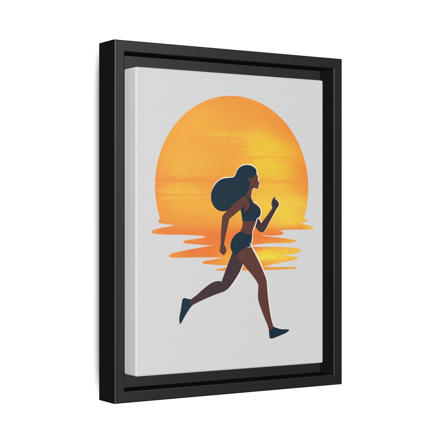 Sunset Runner Framed Canvas Art | Motivational Wall Decor for Fitness Enthusiasts