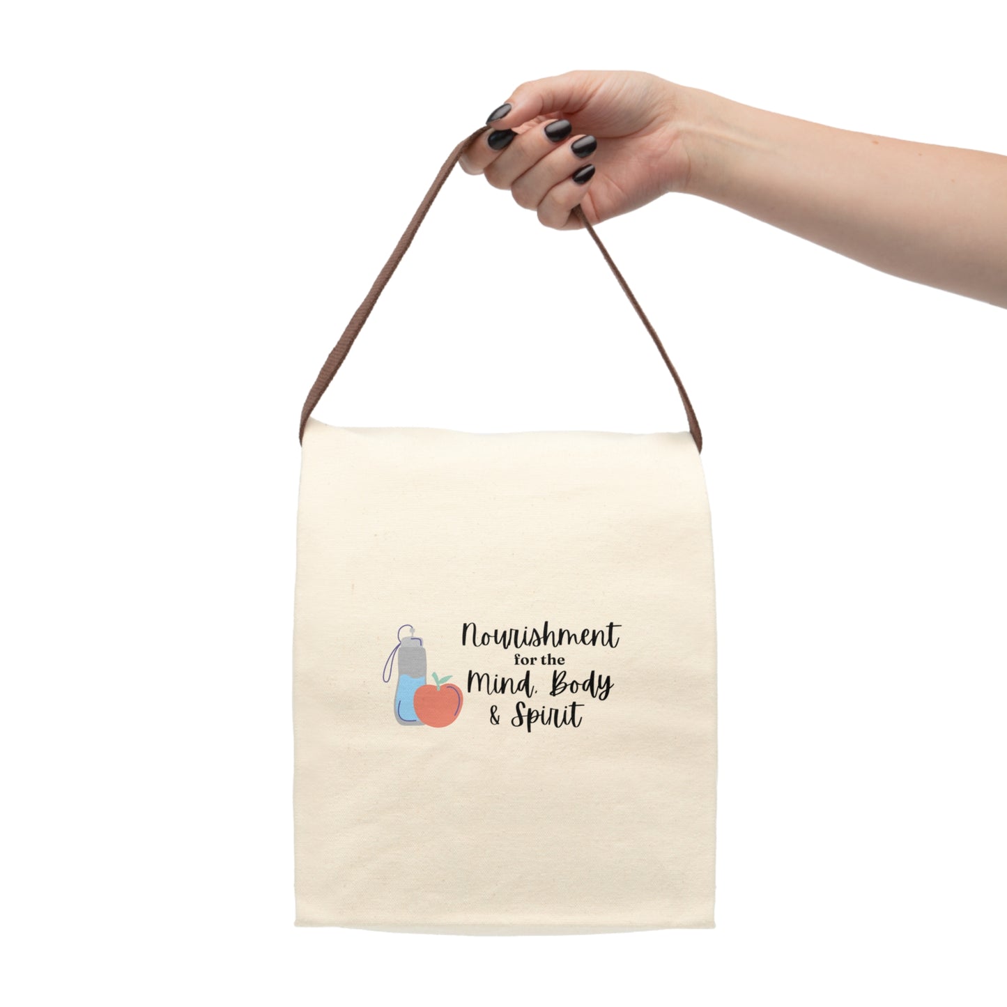 Nourishment Canvas Lunch Bag with Strap - Sustainable Food Carrier for Mind, Body & Spirit