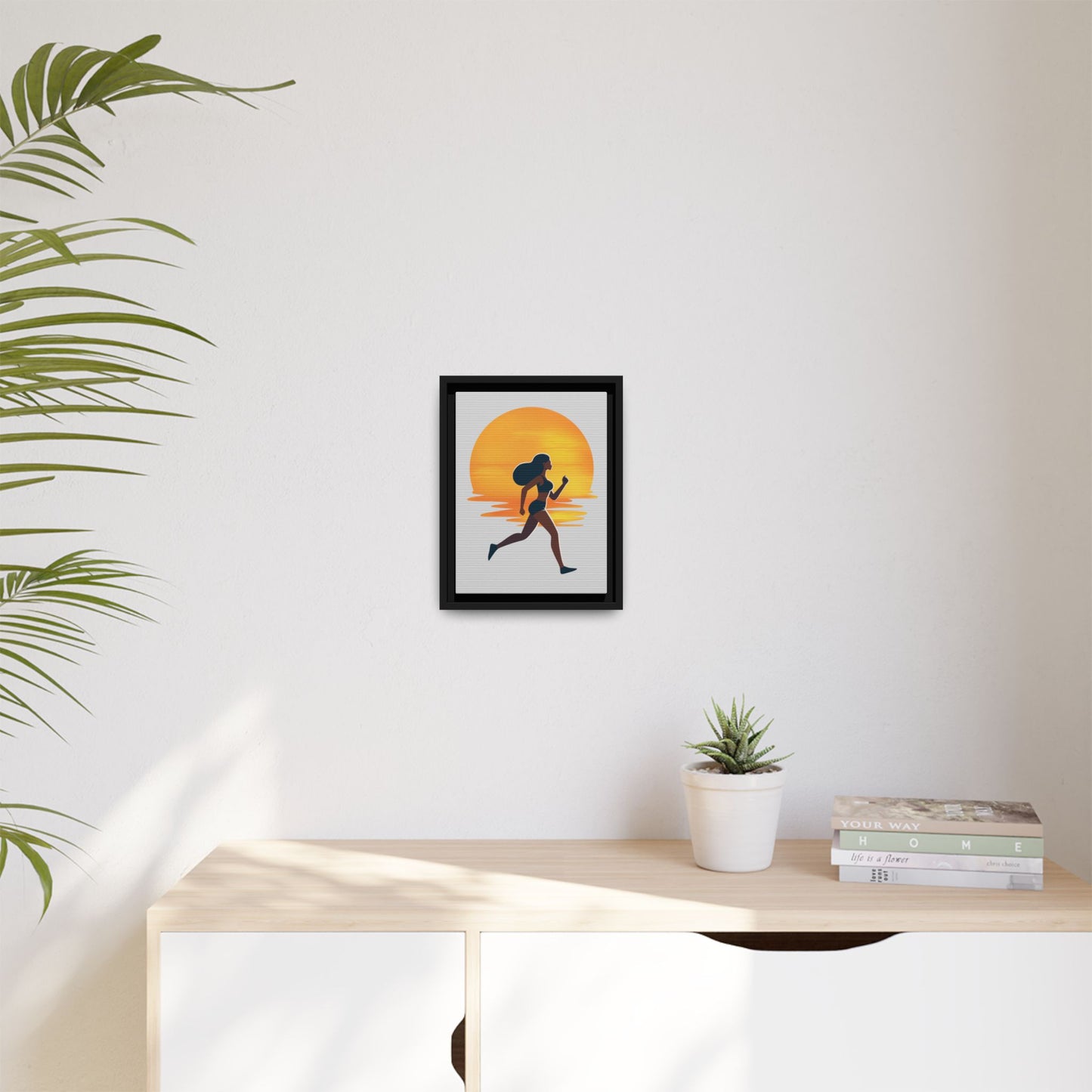 Sunset Runner Framed Canvas Art | Motivational Wall Decor for Fitness Enthusiasts