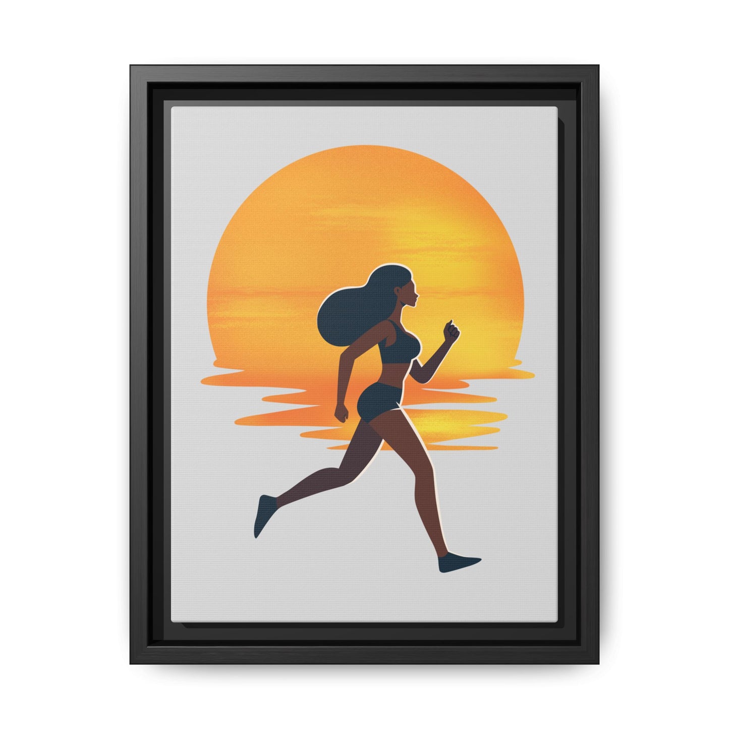 Sunset Runner Framed Canvas Art | Motivational Wall Decor for Fitness Enthusiasts