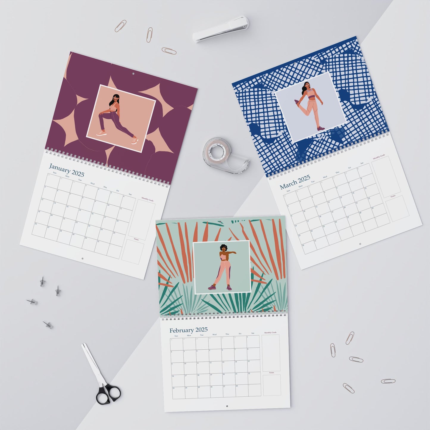 Motivational Wall Calendar 2025 - Fitness Goals & Inspiration