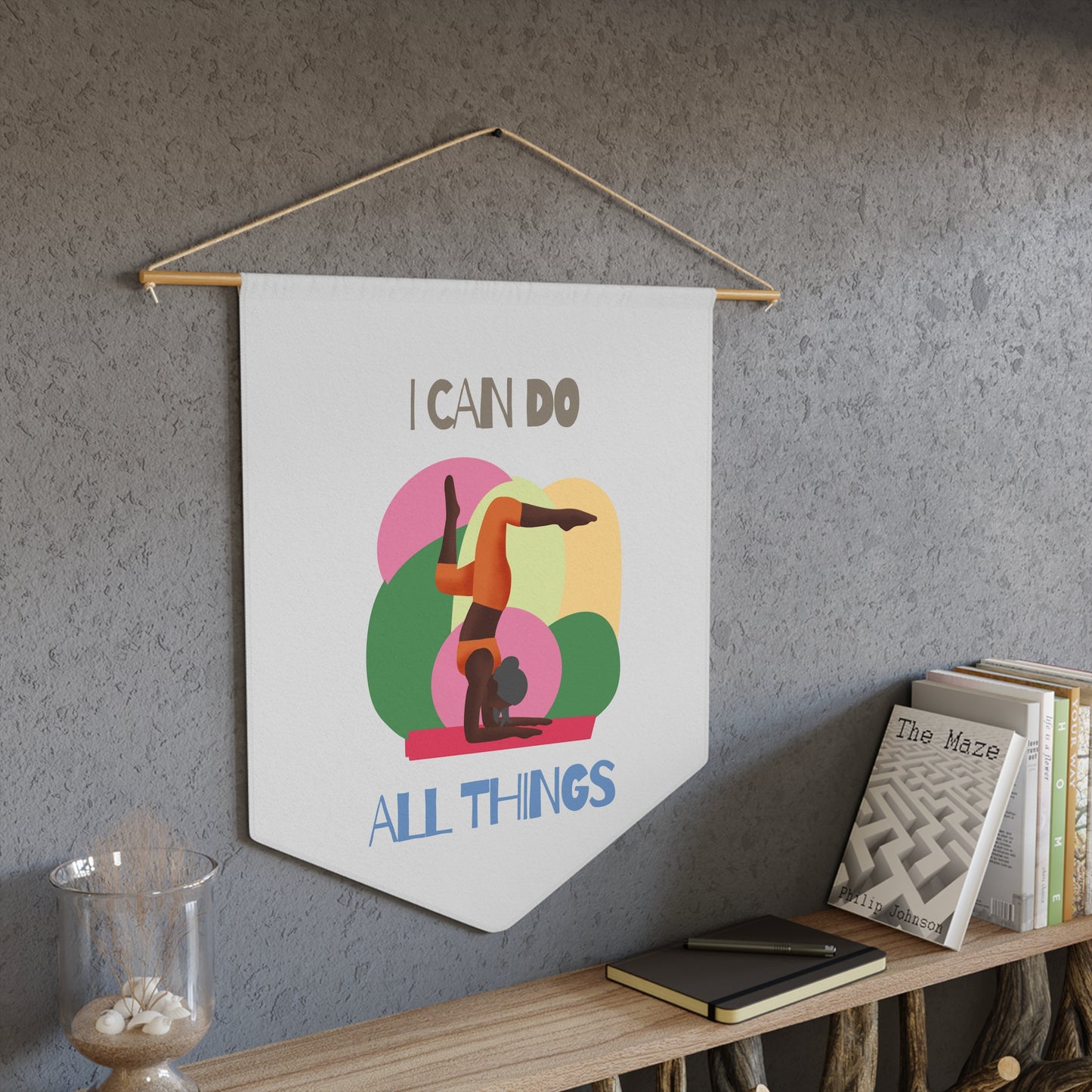 Inspirational Pennant Wall Hanging - "I Can Do All Things" - Motivational Decor for Fitness Enthusiasts